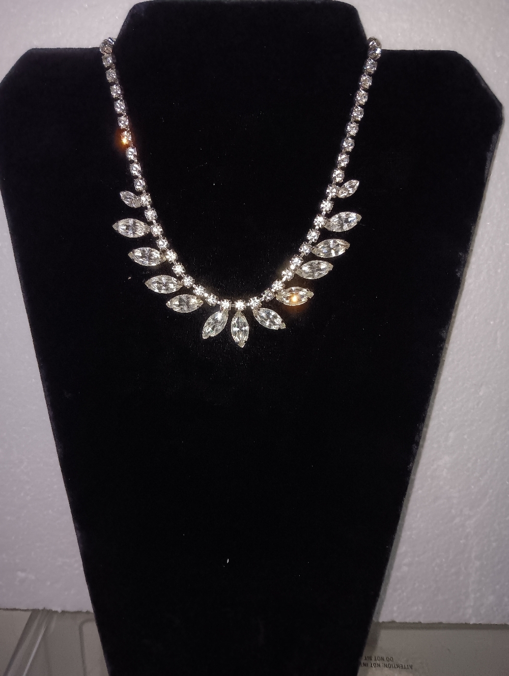 Gale Signed Clear Glass  Rhinestone Choker